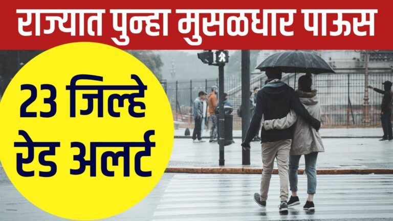 "महाराष्ट्रात मुसळधार पावसाची शक्यता – मुंबई, कोकण आणि पालघर जिल्ह्यांसाठी हवामान विभागाने यलो अलर्ट जारी"