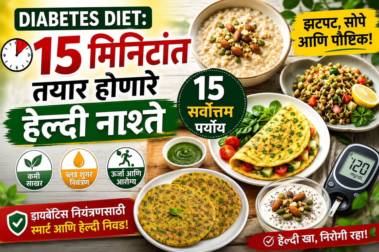 High Blood Sugar साठी 15 मिनिटांत तयार होणारे 15 सर्वोत्तम नाश्ते