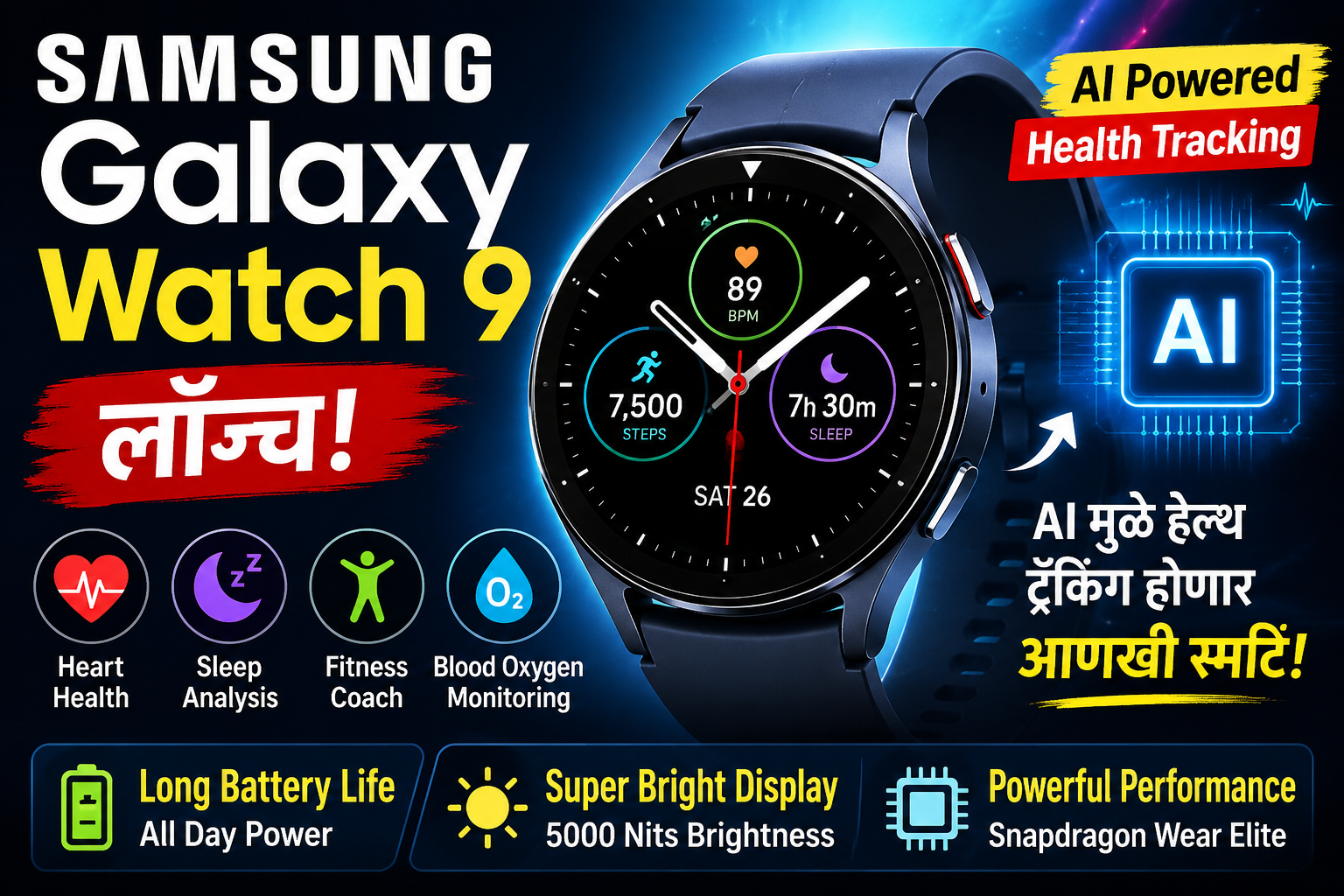 Samsung Galaxy Watch 9 लॉन्च – AI मुळे हेल्थ ट्रॅकिंग होणार आणखी स्मार्ट!