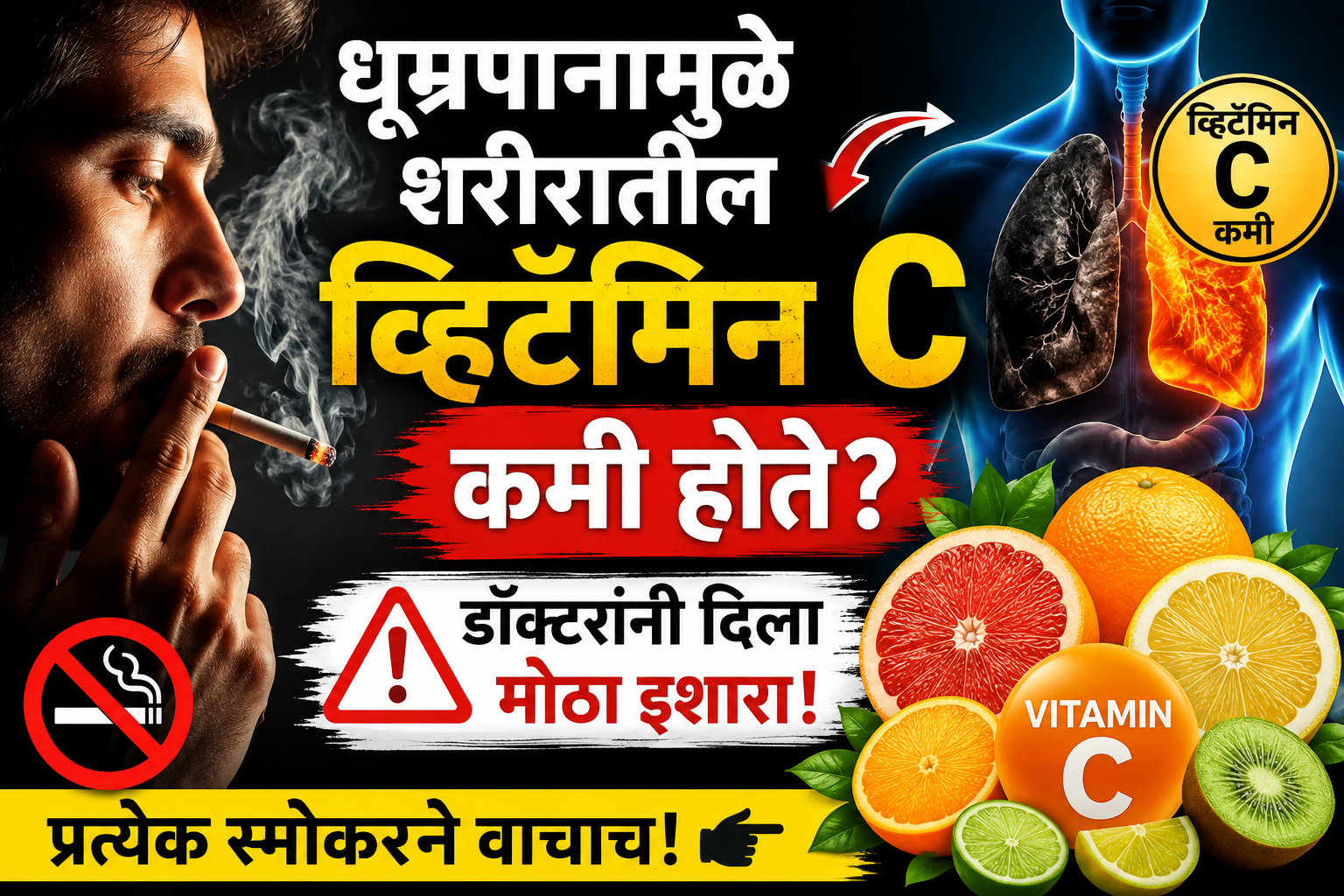 Smoking Reduces Vitamin C धूम्रपानामुळे शरीरातील व्हिटॅमिन C कमी होते का डॉक्टरांनी सांगितले धक्कादायक सत्य!