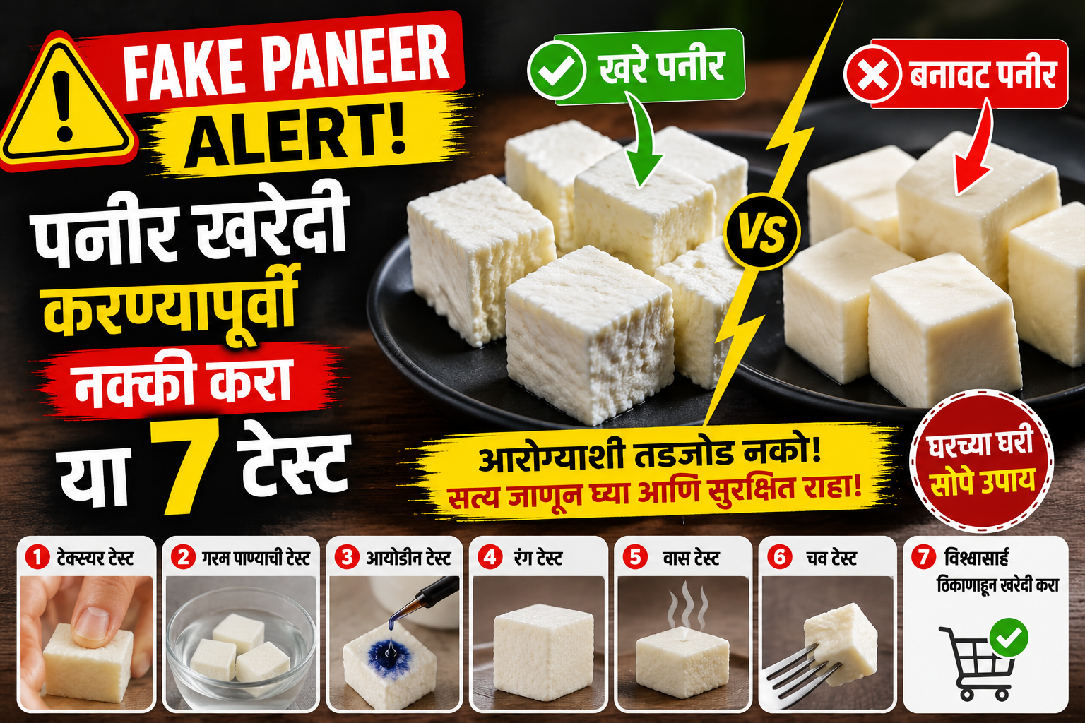 Fake Paneer Alert! बाजारातून आणलेलं पनीर खरं की बनावट? 7 सोप्या ट्रिक्समध्ये ओळखा