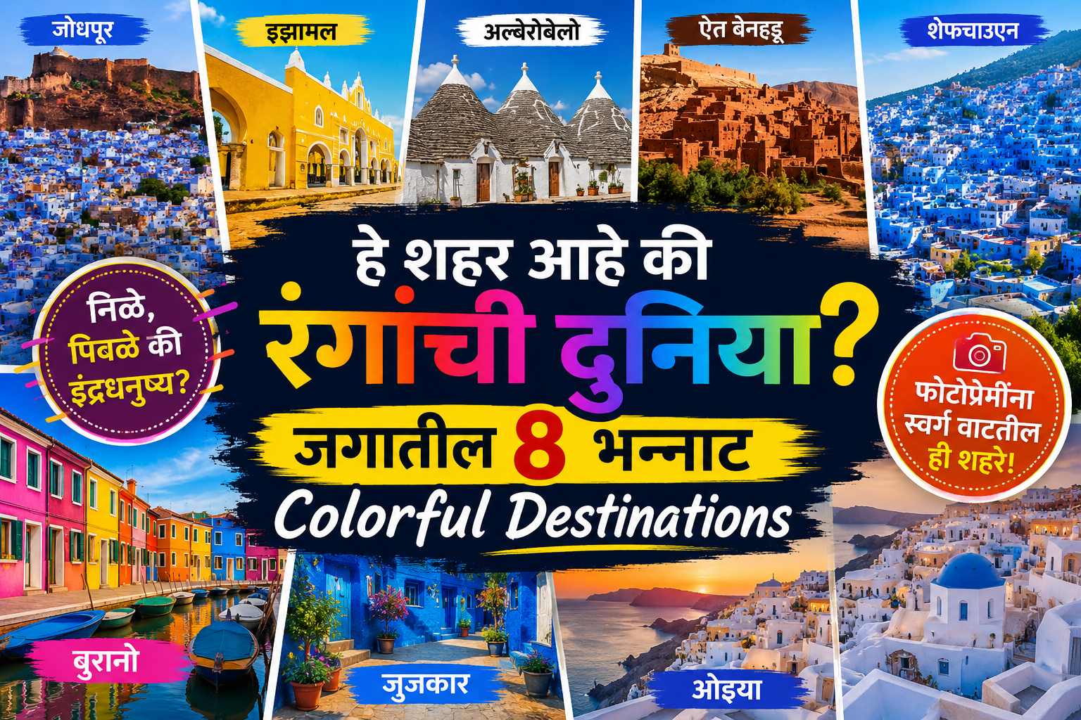 हे शहर आहे की रंगांची दुनिया जगातील 8 भन्नाट Colorful Destinations